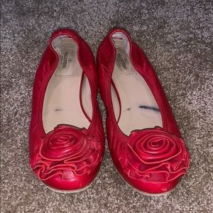 Valentino red leather flats
